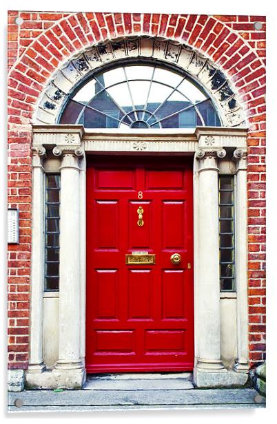 Red Irish Door Acrylic by Jeff Stein