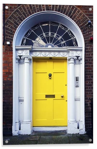 Irish Yellow Door Acrylic by Jeff Stein