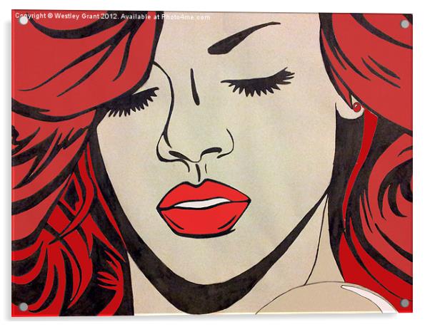 Rihanna Red Acrylic by Westley Grant