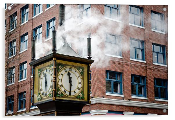 STEAM CLOCK gastown vancouver bc canada Acrylic by Andy Smy