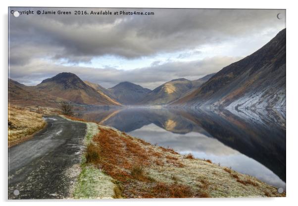 Wastwater Reflections Acrylic by Jamie Green