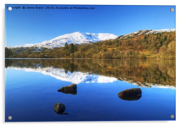 Coniston Reflections Acrylic by Jamie Green