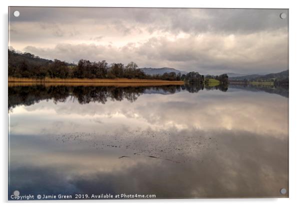 Esthwaite Water in January Acrylic by Jamie Green