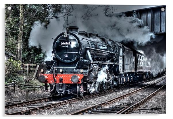 Black 5 train (44767) Acrylic by Castleton Photographic