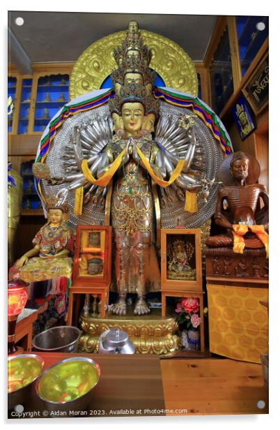 Statue of Avalokitesvara   Acrylic by Aidan Moran