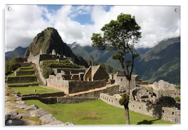 Central Plaza At Machu Picchu   Acrylic by Aidan Moran