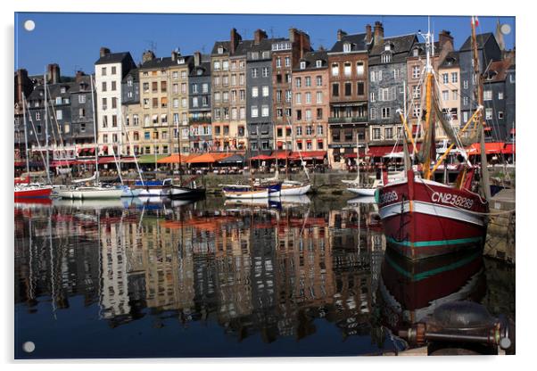 Honfleur Harbour Reflections  Acrylic by Aidan Moran