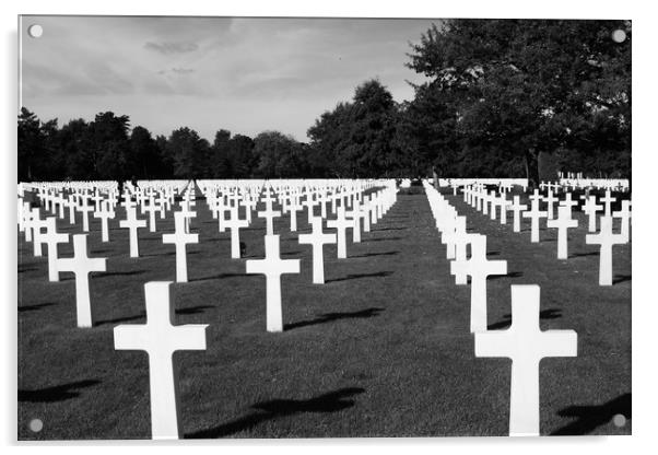 Little White Crosses, Normandy, France  Acrylic by Aidan Moran