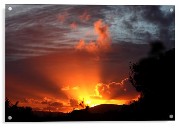 Sunset On Ireland's Southern Coast  Acrylic by Aidan Moran