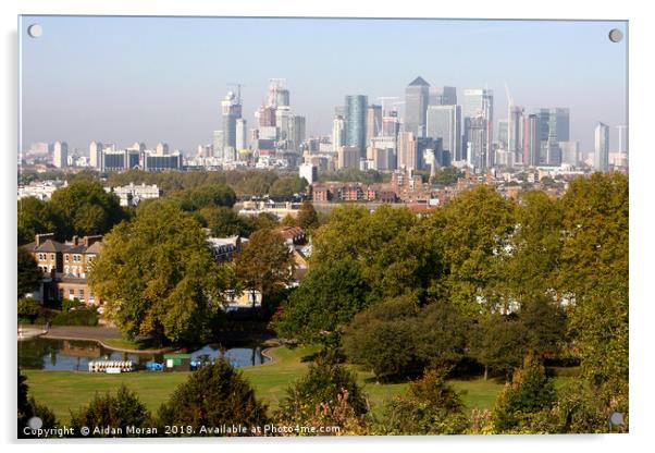 City of London from Greenwich Hill  Acrylic by Aidan Moran