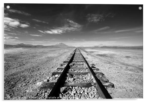 Beyond The Desert Rail  Acrylic by Aidan Moran