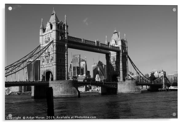 Tower Bridge on the River Thames, London, England  Acrylic by Aidan Moran