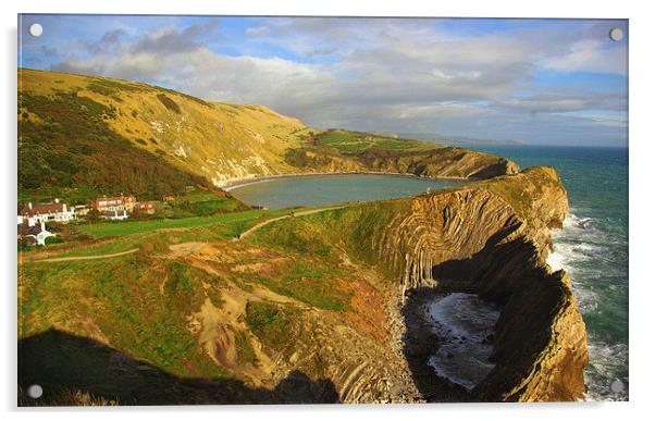 Lulworth Cove and Stair Hole, Dorset Acrylic by Colin Tracy