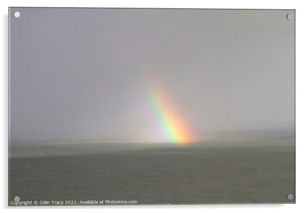 Partial Rainbow over the Bristol Channel Acrylic by Colin Tracy