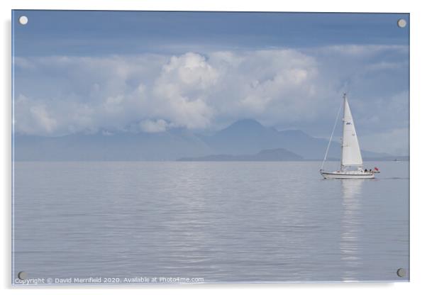 Gentle cruise near Lunga in Scotland Acrylic by David Merrifield