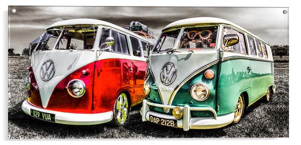 VW camper van duo Acrylic by Ian Hufton
