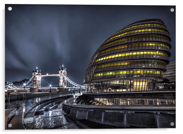 Tower Bridge and the City Hall Acrylic by Ian Hufton
