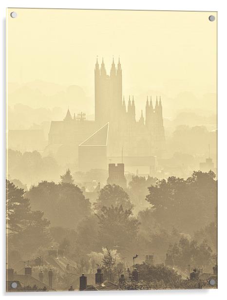  Canterbury Cathedral in the Mist Acrylic by Ian Hufton