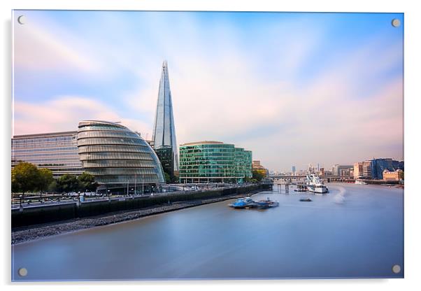  A Thames View - London Acrylic by Ian Hufton