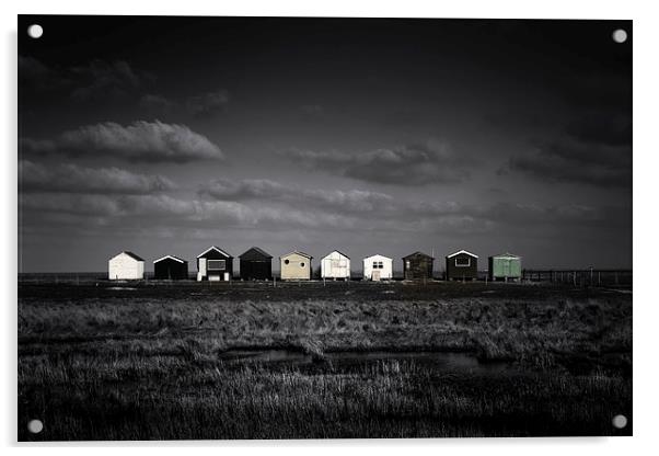  Seasalter Beach Huts Acrylic by Ian Hufton