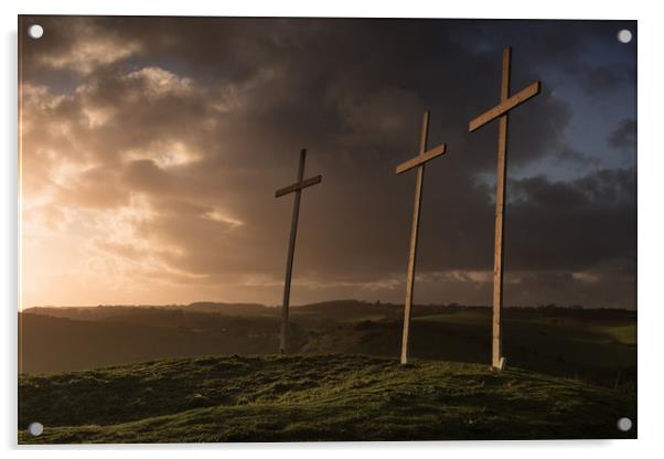 Folkestone Crosses Acrylic by Ian Hufton