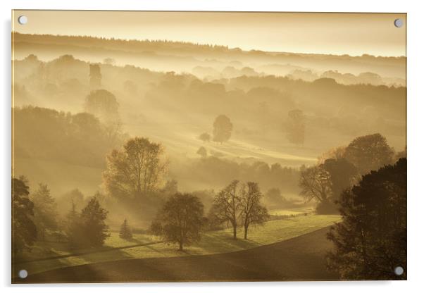 The downs in Autumn Acrylic by Ian Hufton
