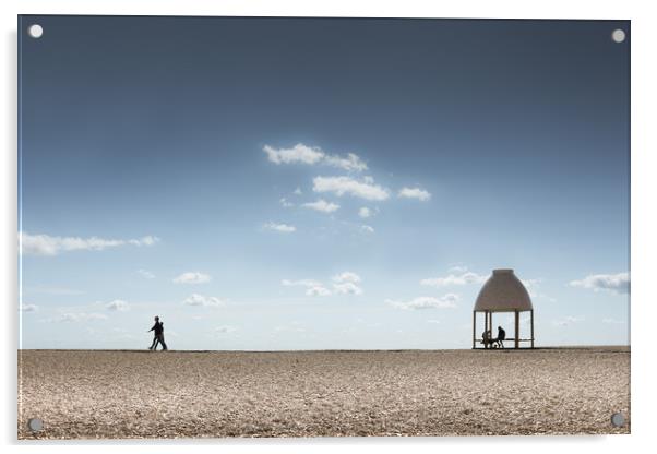 Folkestone Beach Acrylic by Ian Hufton