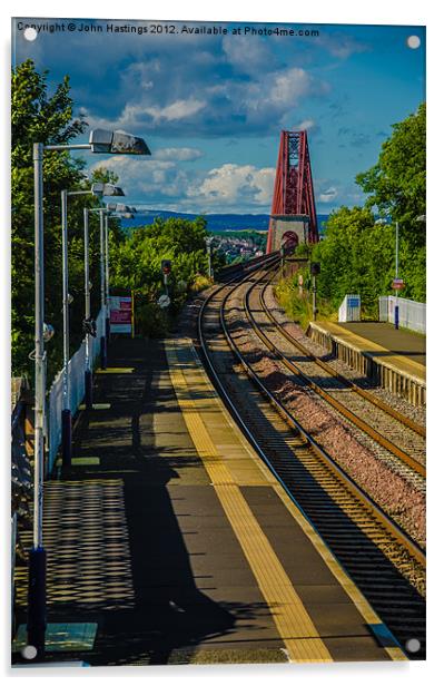 Forth Rail Bridge from Dalmeny station Acrylic by John Hastings