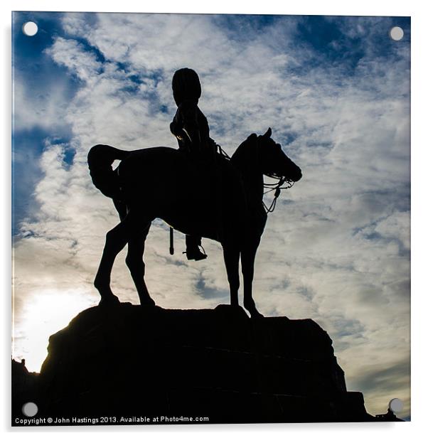 Royal Scots Greys Statue Acrylic by John Hastings