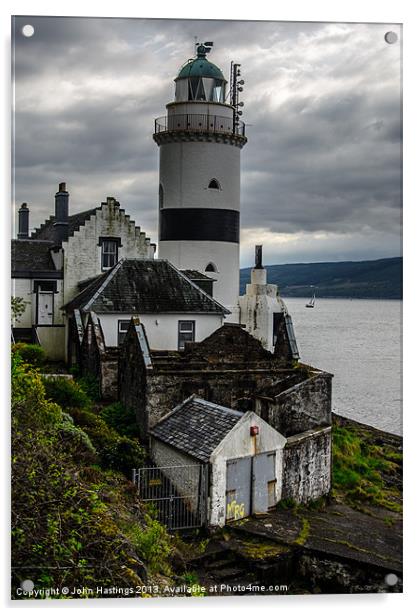 Cloch Point  Lighthouse Acrylic by John Hastings