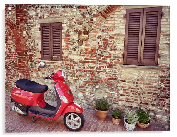 Italian Vespa Acrylic by Nick Hirst