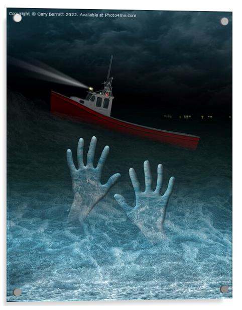 Man Overboard. Acrylic by Gary Barratt
