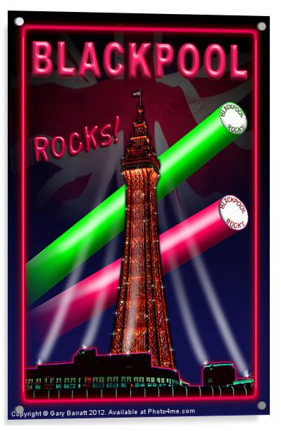 Blackpool Rocks Acrylic by Gary Barratt