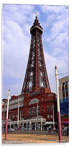 Blackpool Tower Straight Up Acrylic by Gary Barratt