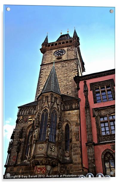 Orloj věž Prague Acrylic by Gary Barratt