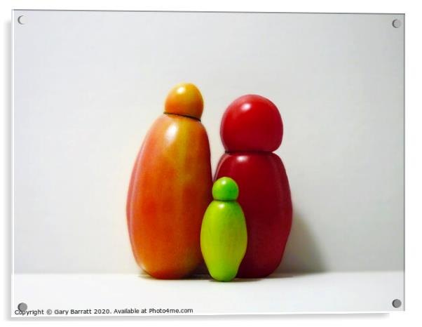 A Family Of Three. Acrylic by Gary Barratt