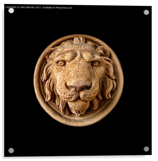 Lion Head Face Acrylic by Gary Barratt