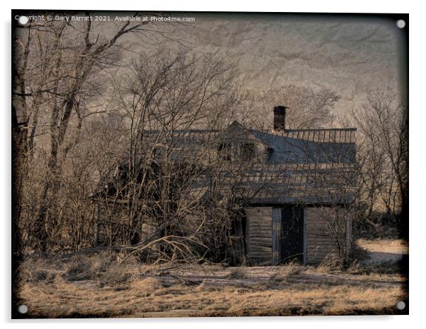An Old Abandoned Farmstead. Acrylic by Gary Barratt