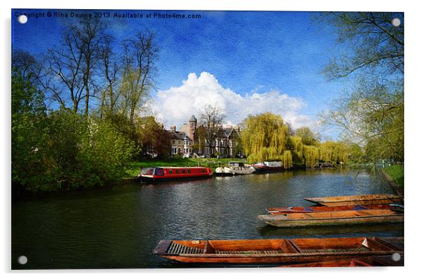 Boats on the River Cam Acrylic by Fine art by Rina