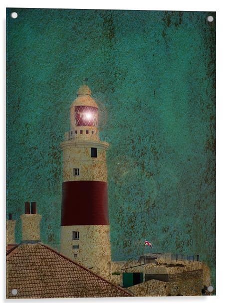 Gibraltar Lighthouse Acrylic by Fine art by Rina