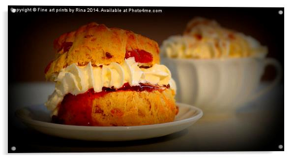 Cherry Scone Acrylic by Fine art by Rina