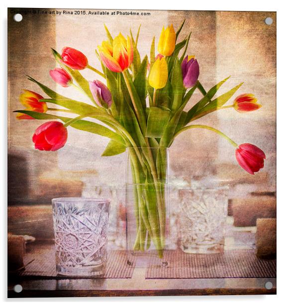 Tulips Acrylic by Fine art by Rina