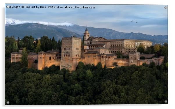 Alhambra, Granada Acrylic by Fine art by Rina