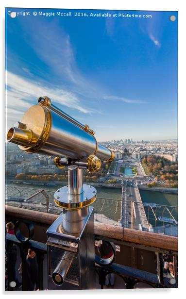 Eiffel Tower Telescope 2 Acrylic by Maggie McCall