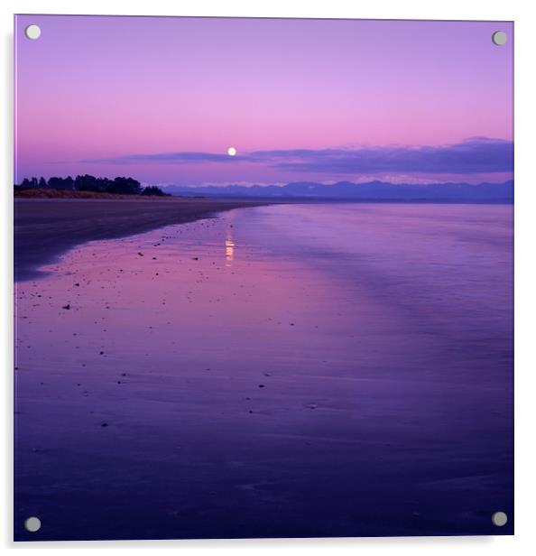 Tahunanui Sunrise, Nelson, New Zealand. Acrylic by Maggie McCall
