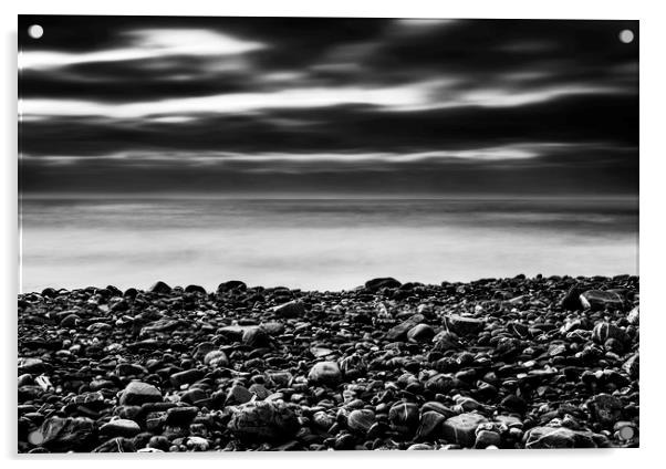 Minimalist Crackington Haven, Cornwall, UK Acrylic by Maggie McCall