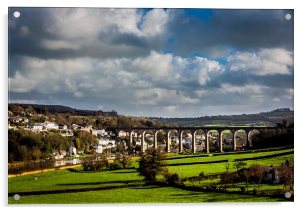 Calstock and Viaduct Acrylic by Maggie McCall
