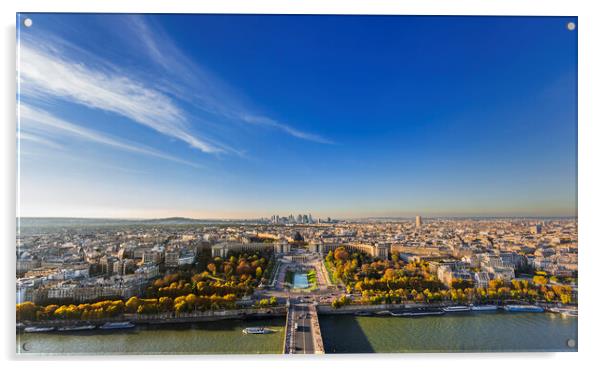 Paris Panorama Vista from Eiffel Tower 2 Acrylic by Maggie McCall