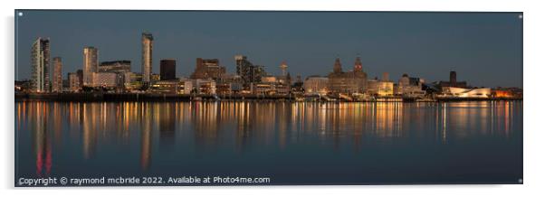 "Lights On" The Iconic Liverpool Waterfront Acrylic by raymond mcbride