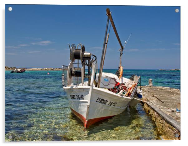 FISHING BOAT (Ibiza) Acrylic by raymond mcbride